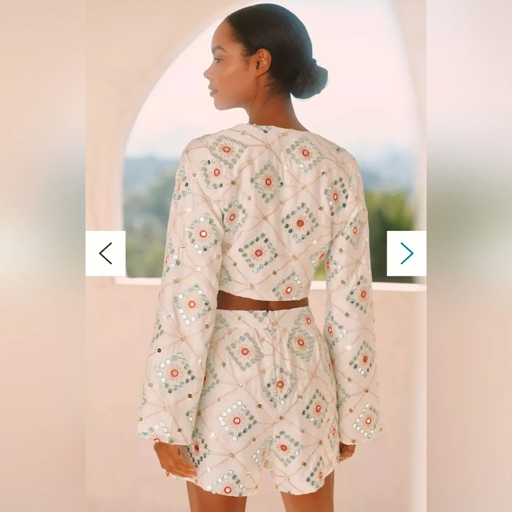 BLITHE FOR Anthropologie MIRROR GEO Shorts Set - Picture 2 of 4